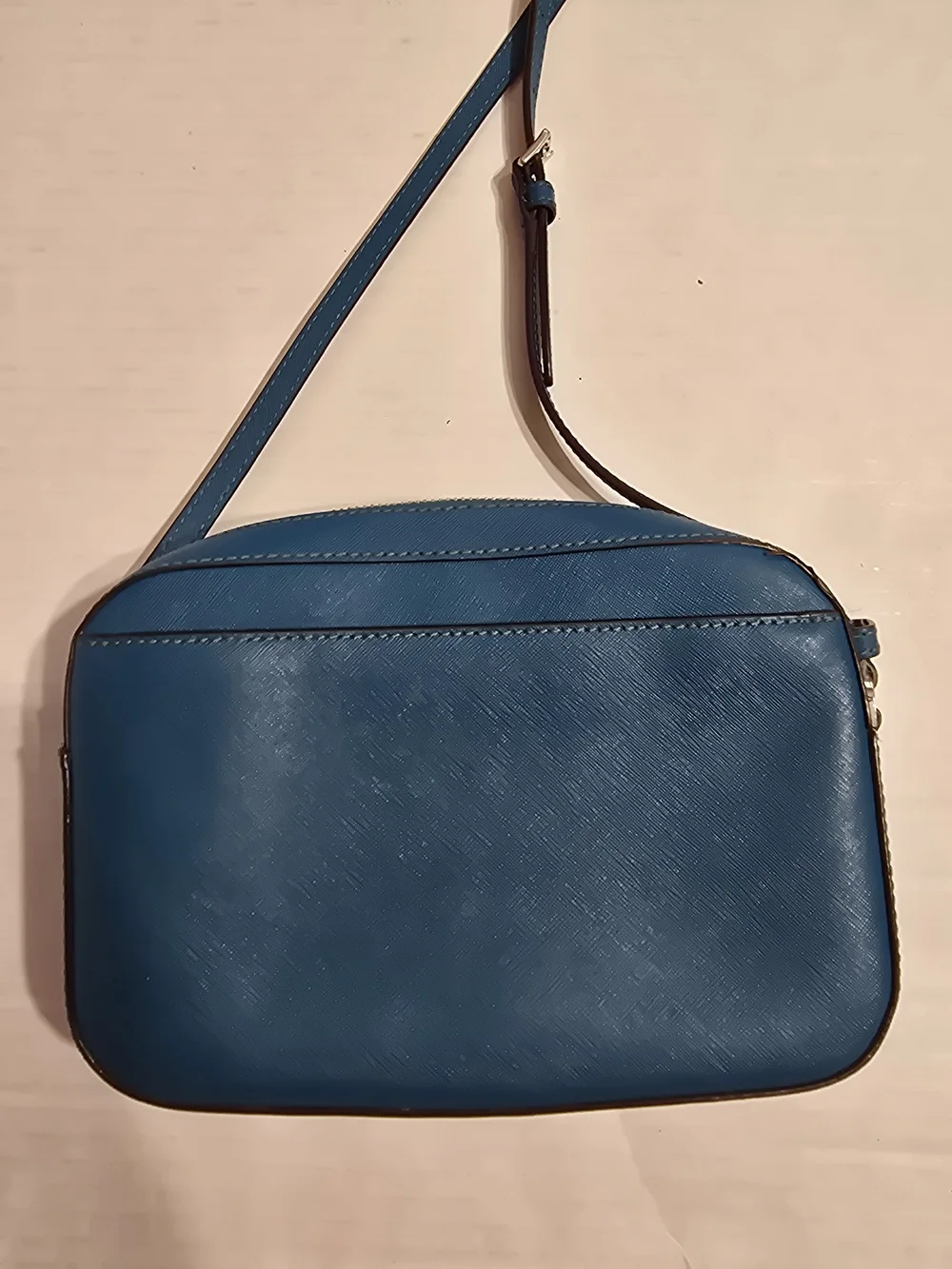 Michael Kors Jet Set Teal Blue Saffiano Leather Crossbody Bag